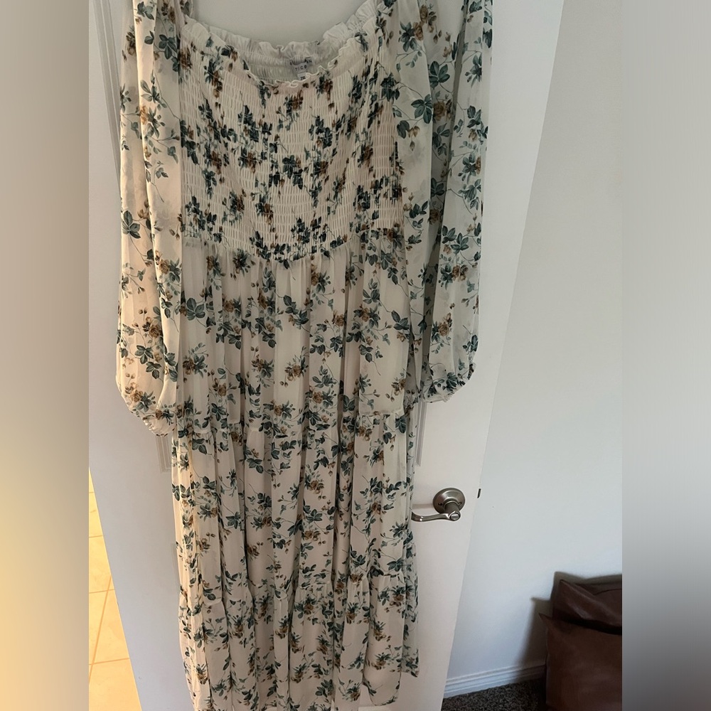 Baltic Born Floral Cream Maxi Dress